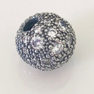 Pandora PAVE CZ BALL CLASP CLIP CHARMS  AUTHENTIC Imprint S925 ALE Retired